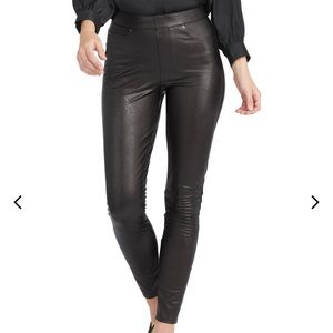 Spanx Leather-Like Ankle Skinny Pant Petite Medium